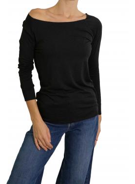 Maglia con scollo a scatoletta con manica lunga 